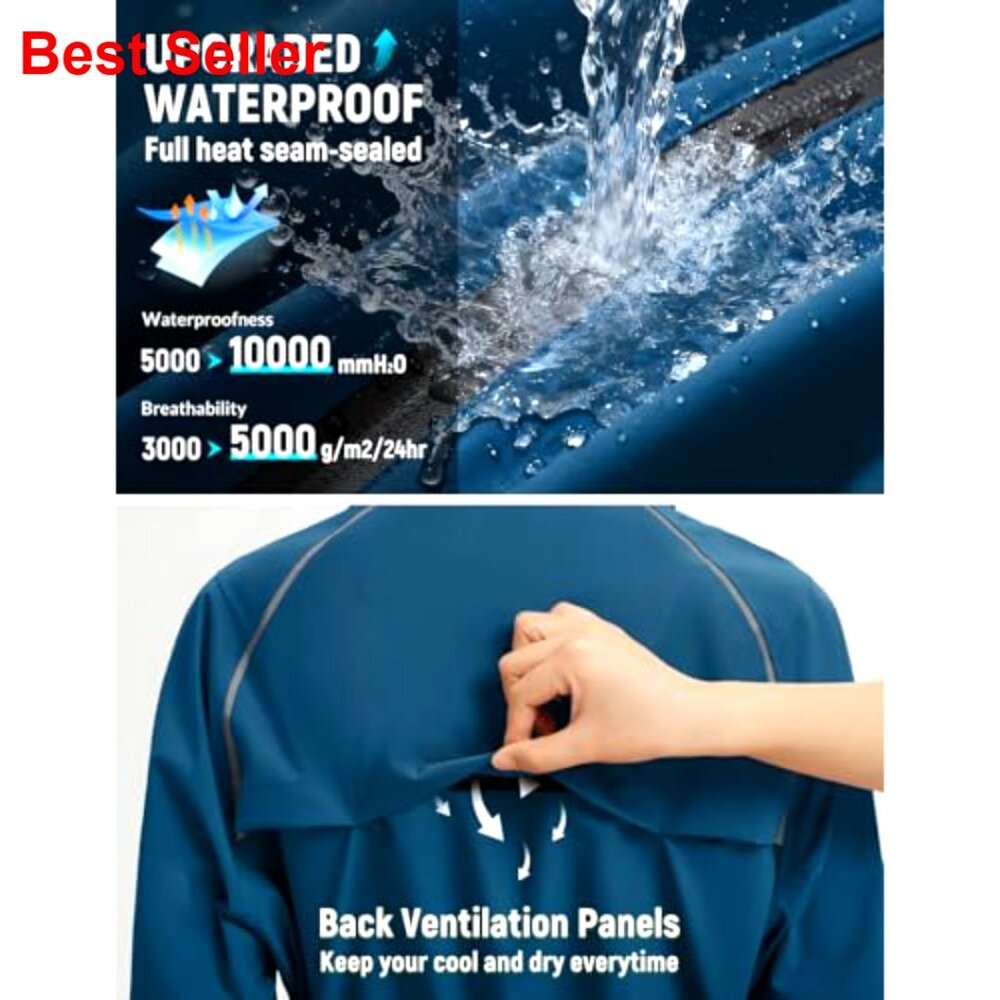 Waterproof Packable Lightweight Running Jacket Re… - image 3